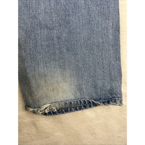 True Religion Jeans Mens Light Blue Size 31 x 32 with Red Stitch Made In USA Y2K - Picture 10 of 11